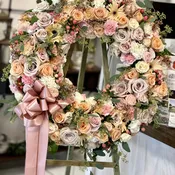 Peachy Lavender Floral Wreath