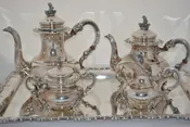 Alt Heidelberg Tea Service sterling silver 925. With Alpacca Silver Plate Tray