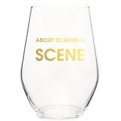 About to Make A Scene Stemless Wine Glass