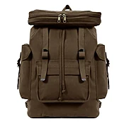Earth Brown Canvas European Style Rucksack Backpack