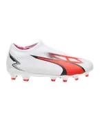 Puma Kid's Ultra Match LL FG/AG-White-Black-Fire Orchid