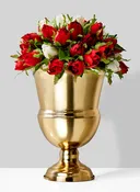 10.25in Tall Gold Urn Steel Vase