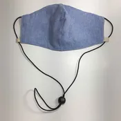 $5 Daily special MEDIUM Oxford Cotton Adjus Face Masks Filter Pocket - Denim Blue