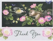 Chipmunk and Chickadee Thank You Card