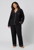 Black Beauty Long Sleeve Classic Stretch Jersey Pj Set
