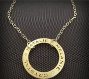 14k Gold and Diamond Circle of Life Name Necklace
