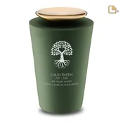 A1070   Crescent Tall Standard Adult Urn Sage Green & Bru Gold