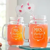 Ideal Duo Personalized Mason Drinking Jar - Set of 2