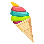 Flavorsome Tropical Cone Ice Cream Vector Art