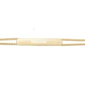 14K Gold and Diamond Engravable Bar Bracelet