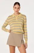 ASTR Dora Sweater in Yellow Stripe
