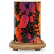 3D Ghost Simmering Light with Wood Grain Base