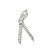 Diamond Ribbon Brooch