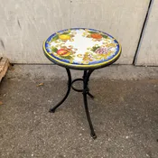 20” Italian Volcanic Table – Mixed Fruit on Blue