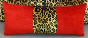 Animal Print Throw Pillow, Leopard & Red Velvet, square style