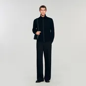 Zip-up wool cardigan