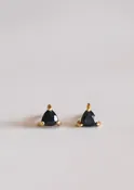 Mini Energy Gem - Black Tourmaline - Gold Earrings
