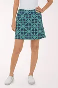 Navy Lattice Rings UPF50+ Pull-On Skort