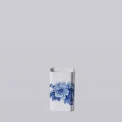 1920s Blue & White Porcelain Peony Square Vase