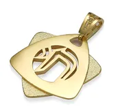 14K Gold Layered Star of David Pendant with Chai