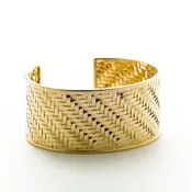 18kt Gold Woven Cuff Bracelet