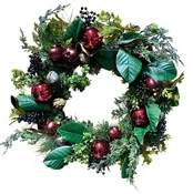 24" Napa Decorated Wreath with Battery Powered Lights