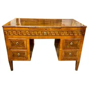 19th Century Italian Desk with Greek Key Inlay