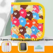 8/10/12 Pages Children Soft Painting Board Toy Creative Doodle Book With Water Based Colored Chalk Kids Drawing Toy For Gift