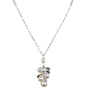 Pearl & Crystal Pendant Necklace on Sterling Silver or 14K Gold Fill |  Cultured Freshwater