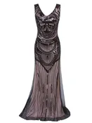 1920's Sequin Mermaid Maxi Dress - Pink