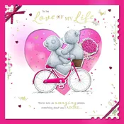 Bears On Bicycle Love of my Life Luxury Large Boxed Handmade Valentine\’s Day Card