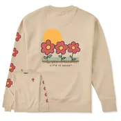 Adult Unisex 3 Flowers Every Wear Crew Sweatshirt