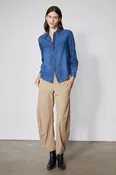 Denim Handkerchief With a Zipper Blouse