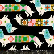 1-800 Notion – Quilty Dog | Soft Black | Ruby Star Society | Cotton Quilting Fabric