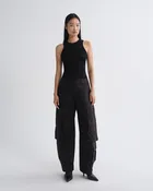 Ambika Utility Pant in Sateen in Black