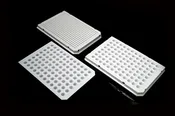 0.1ml 96 Well PCR Plate, Full Skirt, Clear, H1 notch, 25/pk, 100/cs