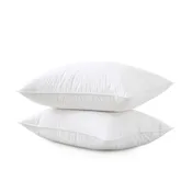 2 Pack Organic Cotton Down Feather Pillows for Back and Side Sleepers