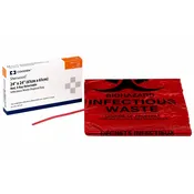 First Aid Only 21-022 Biohazard Bag with Tie, 24 in x 24 in, Box of 1