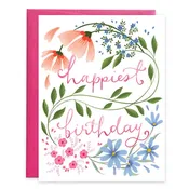 Birthday Greeting Card - Flowery