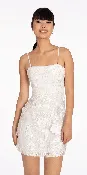 3 D Floral Tulle Embroidered Foldover Sheath Dress