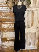 Black Patch Pocket Wide Leg Pants