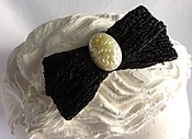 Black Hair Bow Clip with Pearl Accent, Women's hair bow, Girls hair bow — OMEFOREVER women’s fashion accessories