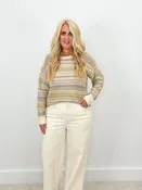 Be Cool Multi Color Stripe Sweater Top