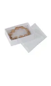 3 1/16 x 2 1/8 x 1 inch White Vu-Top Cotton Filled Jewelry Boxes
