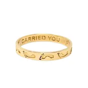 10K Gold "Footprints in the Sand" Inscribed Band -Size 9.75