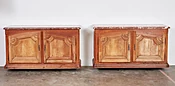 A Pair of Large Marble Top Buffets