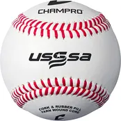 CHAMPRO CBB-200US Leather Cover USSSA Baseballs and Sackpack – 12 Balls and One Drawstring Backpack Included
