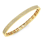 14K Flat Pave Bangle