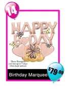 BB14 -Happy B-Day Marquee Balloon Bouquet