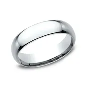 10k White Gold 6mm Comfort Fit Plain Wedding Band